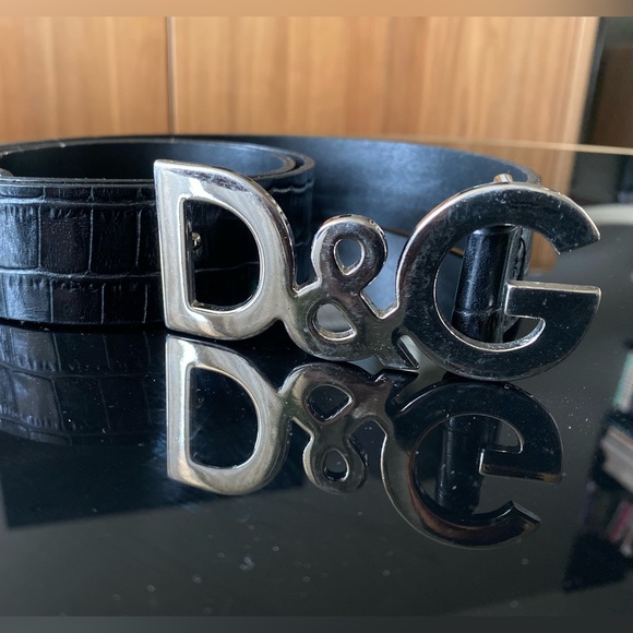 D&G Y2K Crocodile Stamped leather belt from early 2000’s - Picture 4 of 6